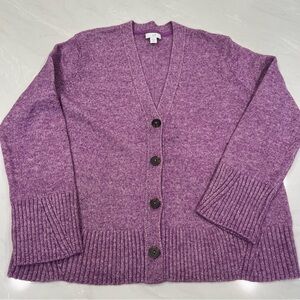 J.Jill  Purple Button Down Cardigan Cotton Blend Women’s Size Medium/petite
